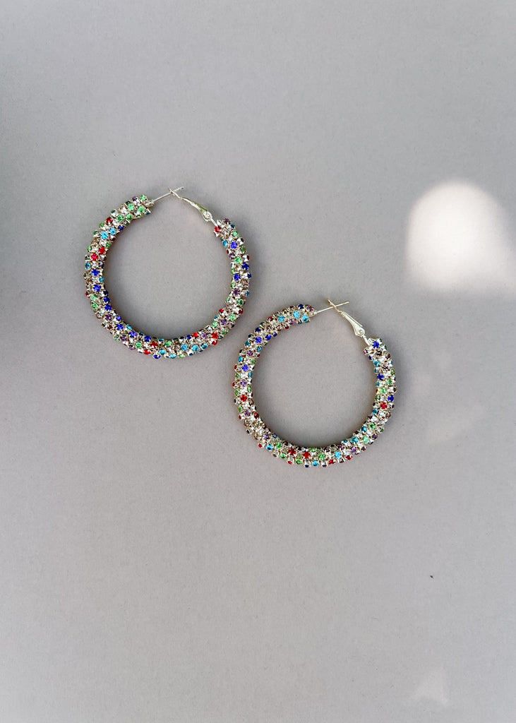 Lulu Rainbow Rhinestone Earrings