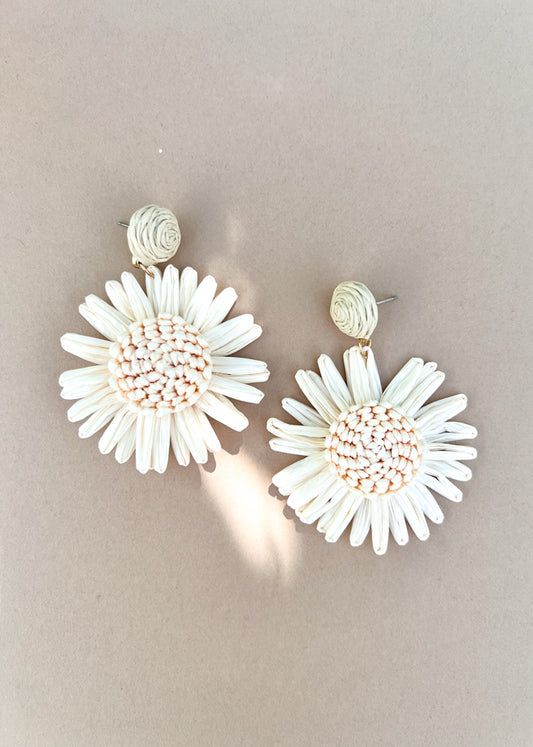 White Flower Earrings