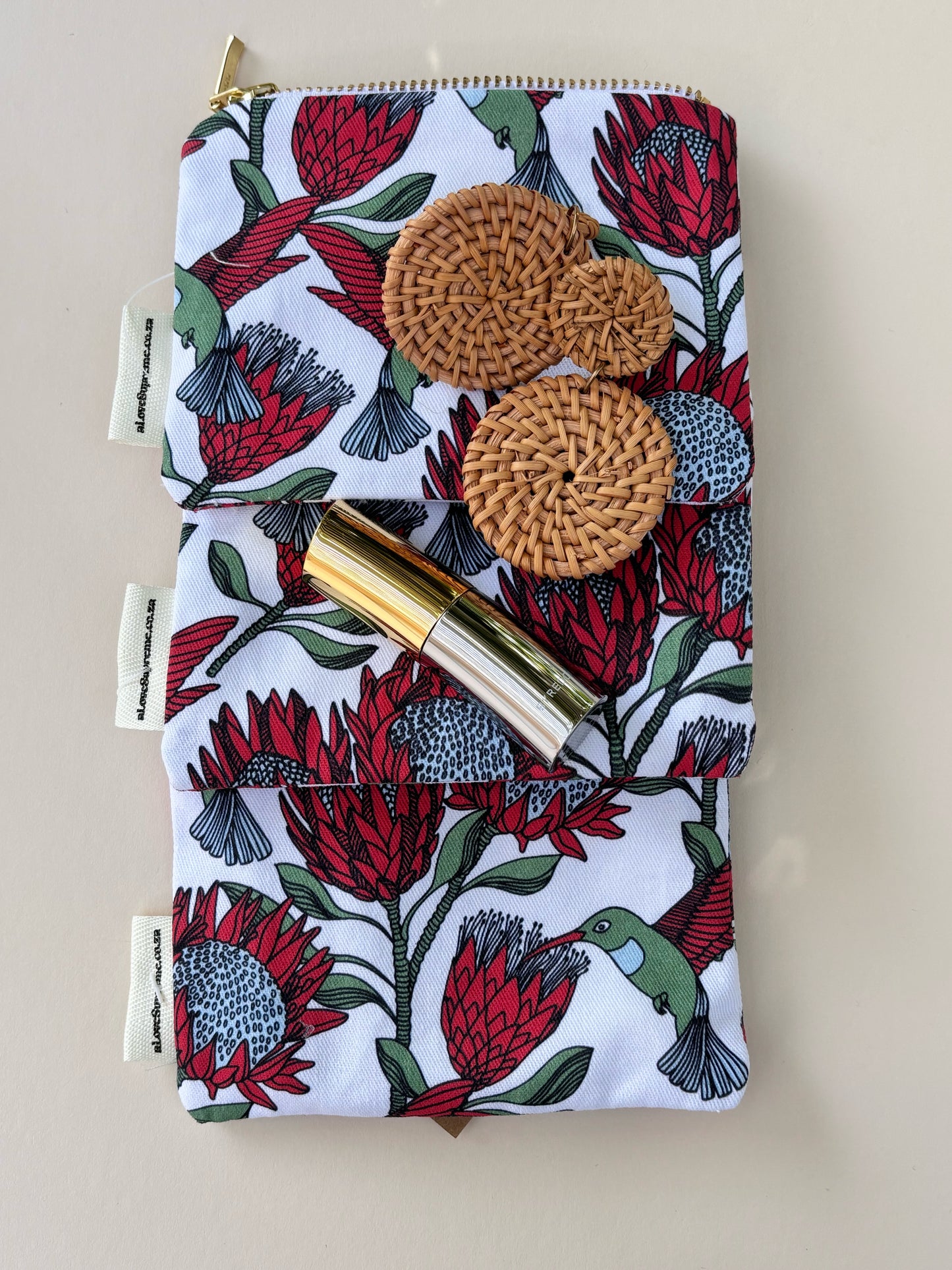 Small Purse, Red Protea Design