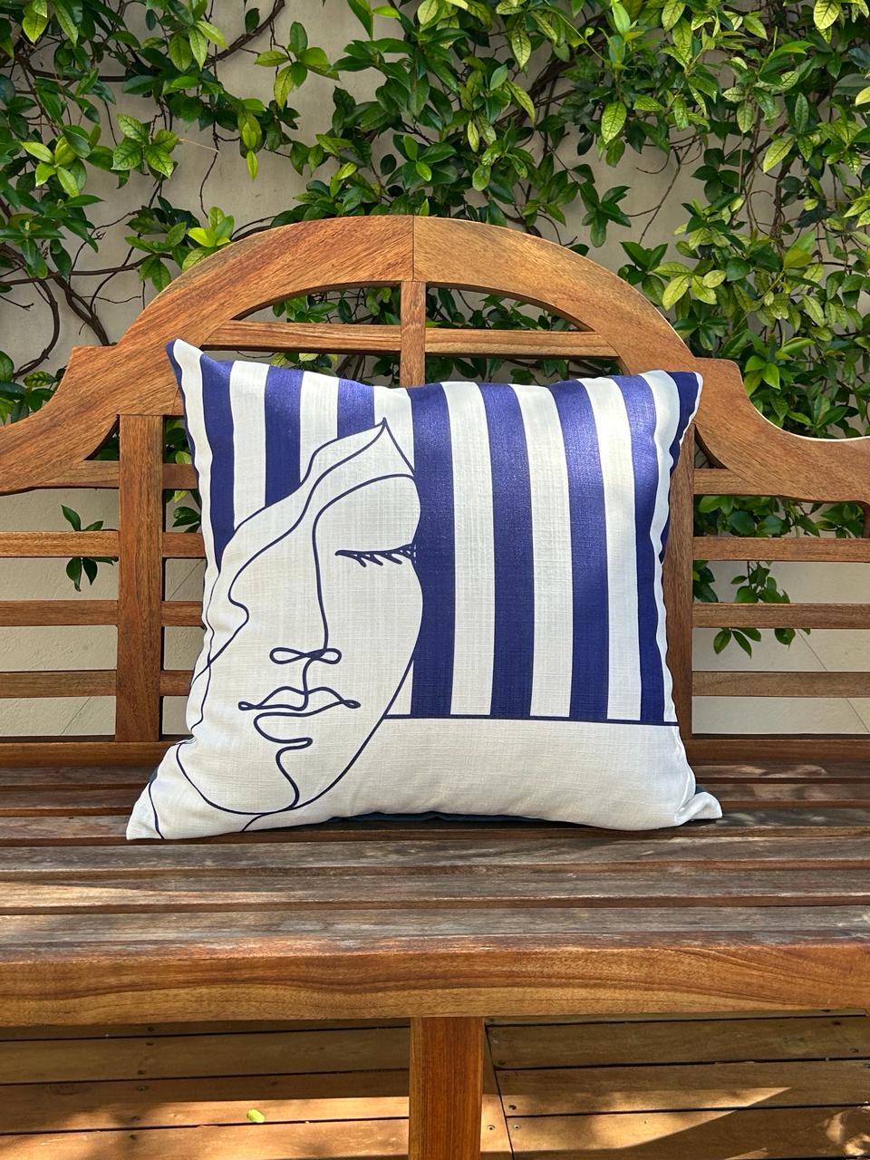 Blue Lady Cushion Cover