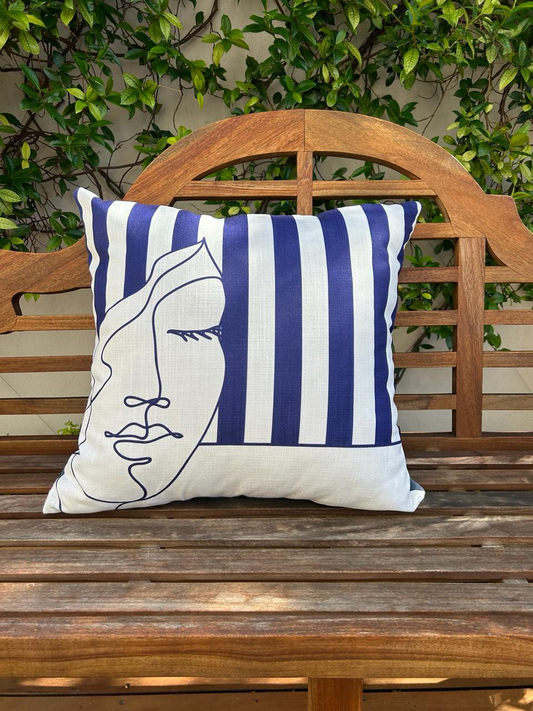 Blue Lady Cushion Cover