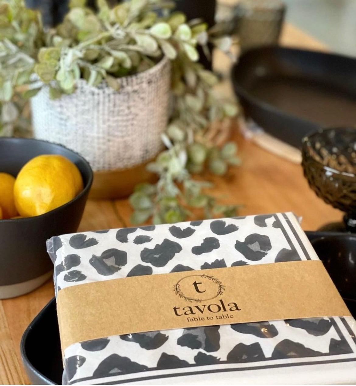 Leopard Black Napkins